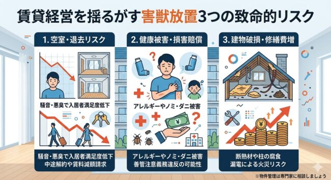 賃貸経営を揺るがす害獣放置3つの致命的リスク