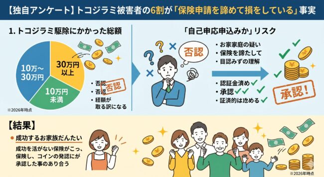 トコジラミ被害と火災保険申請に関する独自アンケート。駆除費用の相場が30万円を超える実態