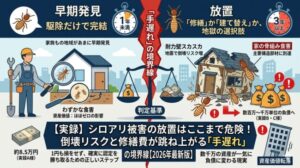 【実録】シロアリ被害の放置はここまで危険！倒壊リスクと修繕費が跳ね上がる「手遅れ」の境界線
