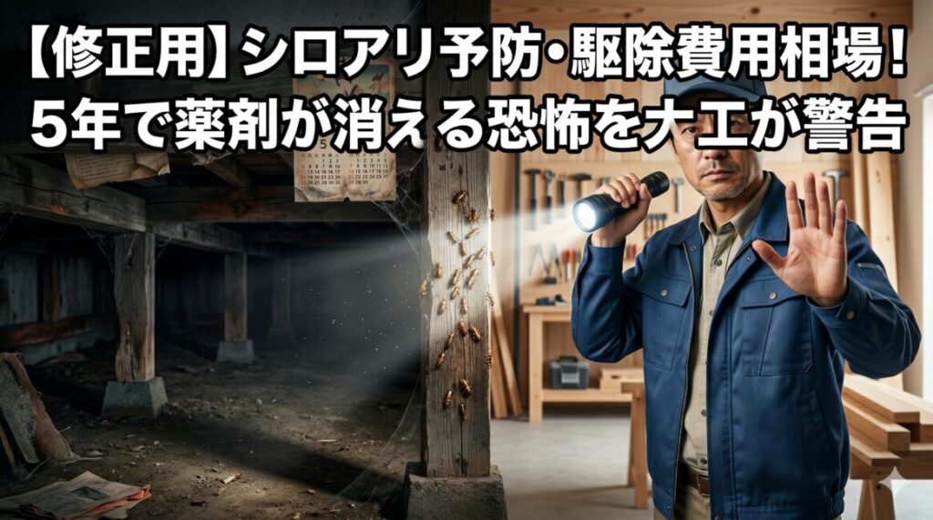 シロアリ予防・駆除費用相場！5年で薬剤が消える恐怖を大工が警告
