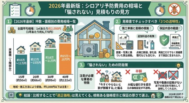 2026年最新版:シロアリ予防費用の相場と騙されない見積もりの見方
