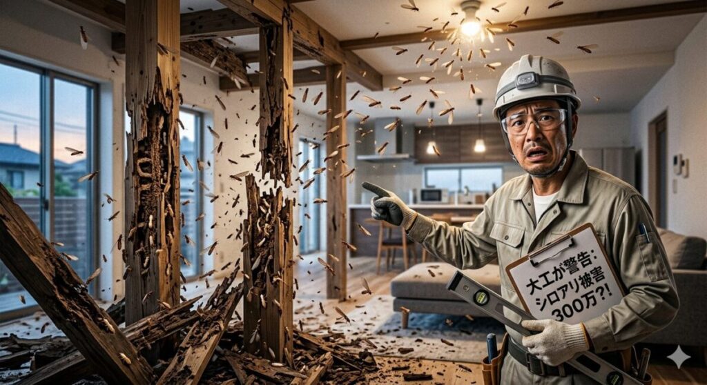 【大工が警告】シロアリ放置で300万被害に？6〜7月の茶色い羽アリ（イエシロアリ）倒壊リスクと撃退法