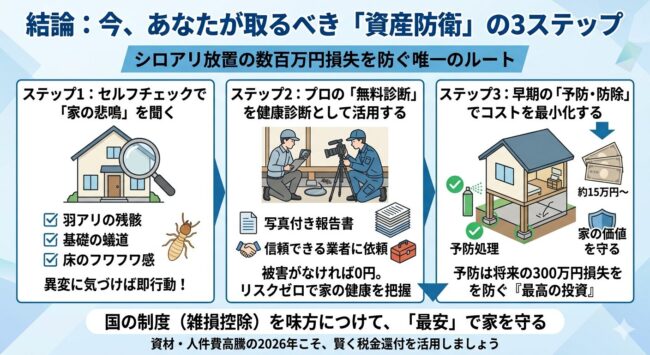 結論：今、あなたが取るべき資産防衛の3ステップ
