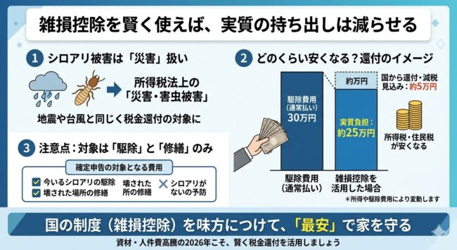雑損控除を賢く使えば、実質の持ち出しは減らせる