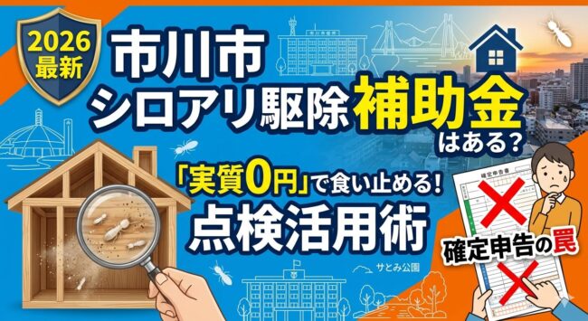 【2026最新】市川市のシロアリ駆除に補助金はある?「実質0円」で被害を食い止める点検活用術と確定申告の罠