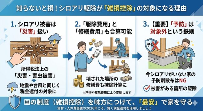 知らないと損!シロアリ駆除が雑損控除の対象になる理由
