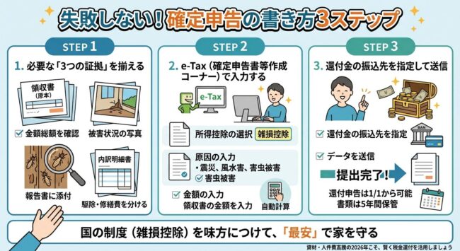 失敗しない!確定申告の書き方3ステップ