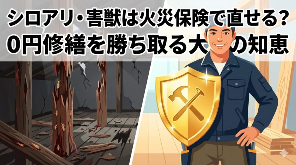 シロアリ・害獣は火災保険で直せる？0円修繕を勝ち取る大工の知恵