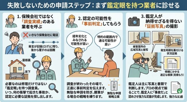 失敗しないための申請ステップ:まず鑑定眼を持つ業者に診せる