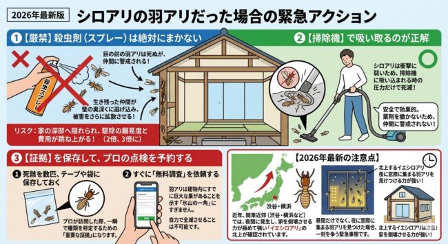 シロアリの羽アリだった場合の緊急アクション