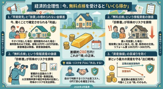 経済的合理性：今、無料点検を受けるといくら得か