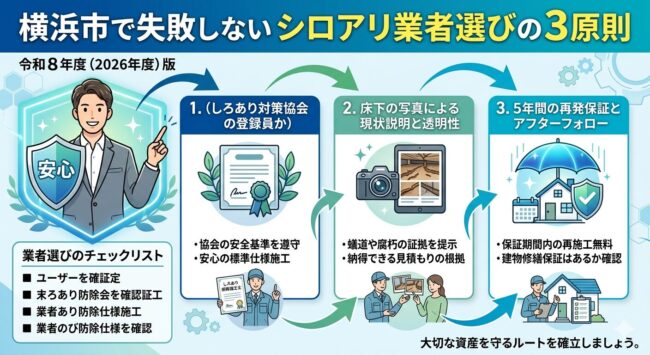横浜市で失敗しないシロアリ業者選びの3原則