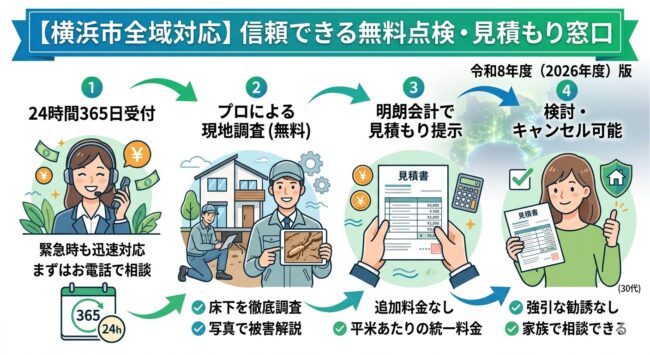 【横浜市全域対応】信頼できる無料点検・見積もり窓口