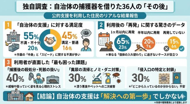 独自調査：自治体の捕獲器を借りた36人のその後