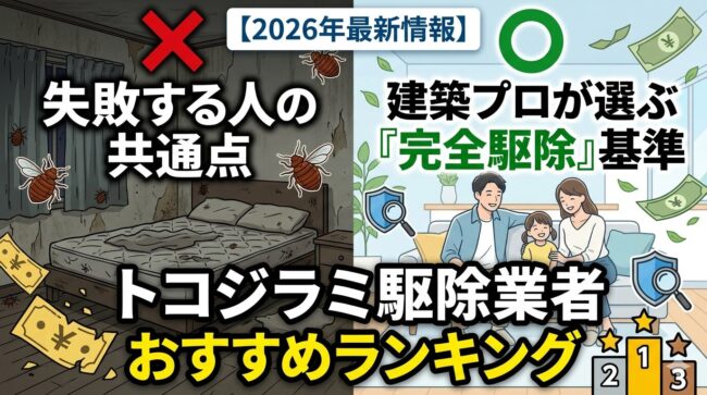 2026年最新｜トコジラミ駆除業者おすすめ7選！建築のプロが「二度と出さない」基準で厳選
