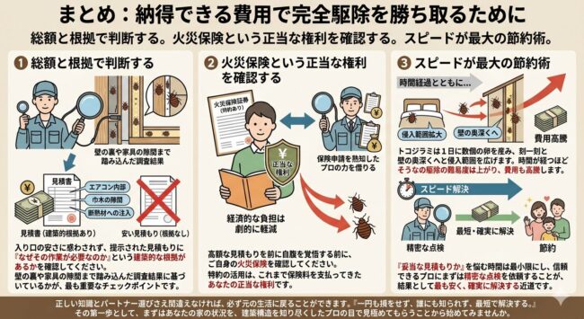 まとめ：納得できる費用で完全駆除を勝ち取るために
