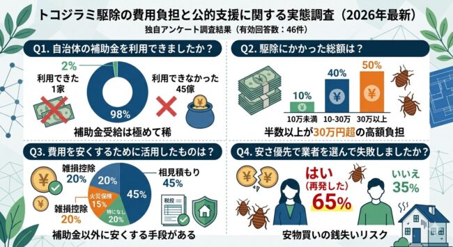 【独自調査】トコジラミ駆除の実態（有効回答46件）