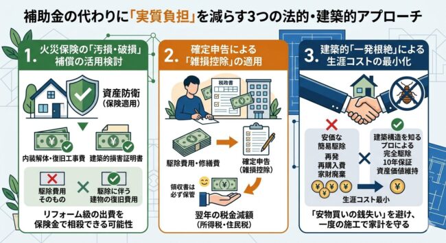 補助金の代わりに実質負担を減らす3つの法的・建築的アプローチ