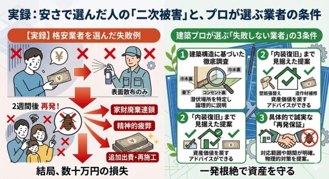 実録：安さで選んだ人の二次被害と、プロが選ぶ業者の条件