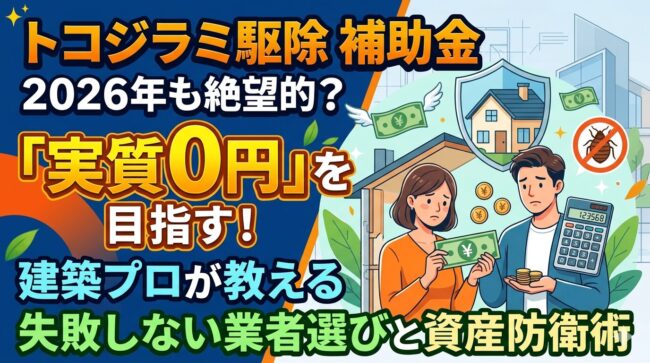 トコジラミ駆除の補助金は2026年も絶望的？建築プロが教える「実質0円」を目指す資産防衛術と失敗しない業者選び