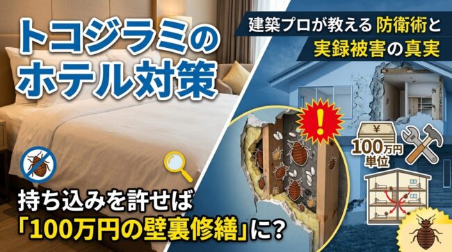 トコジラミのホテル対策｜持ち込みを許せば「100万円の壁裏修繕」に？建築プロが教える防衛術と実録被害の真実