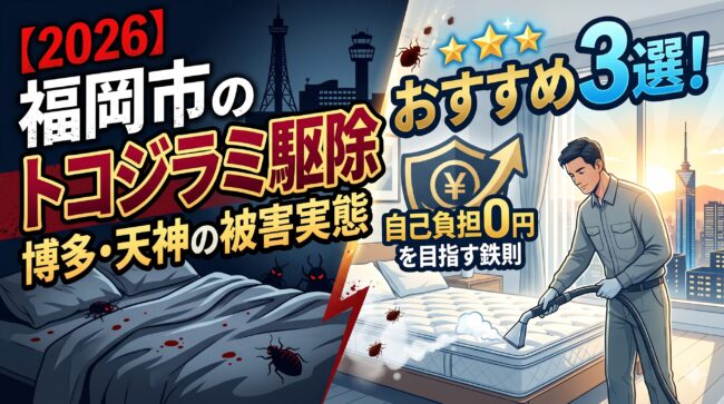 【2026】福岡市のトコジラミ駆除おすすめ業者3選！博多・天神の被害実態と実質0円で根絶する鉄則