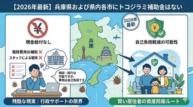 【2026年最新】兵庫県および県内各市にトコジラミ補助金はない
