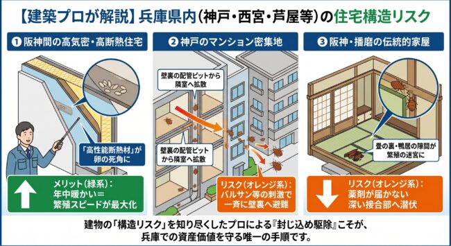建築プロが分析：兵庫特有の住宅構造が招く根絶困難の理由