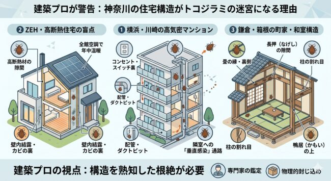 建築プロが警告：神奈川の住宅構造がトコジラミの迷宮になる理由