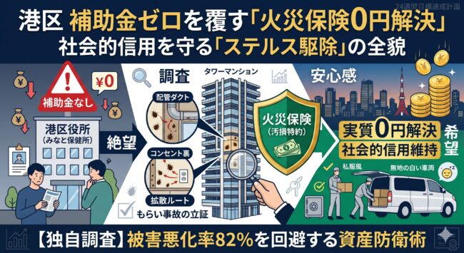 【2026】港区のトコジラミ駆除！補助金ゼロを覆す「火災保険0円解決」と隠密ステルス点検の全貌