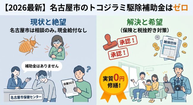 【2026年最新】名古屋市にトコジラミ駆除の補助金・助成金はない