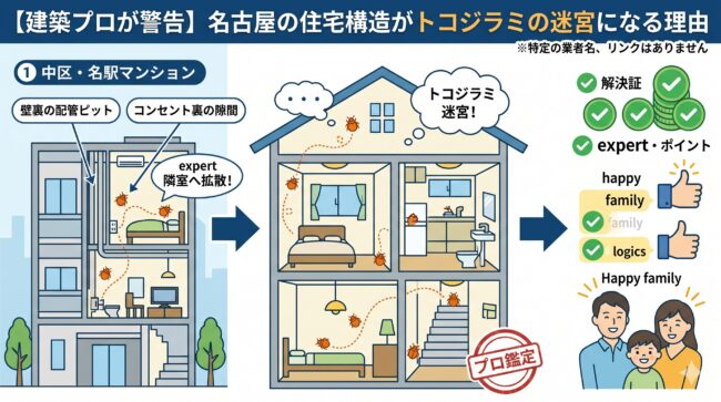 建築プロが警告：名古屋の住宅構造がトコジラミの迷宮になる理由