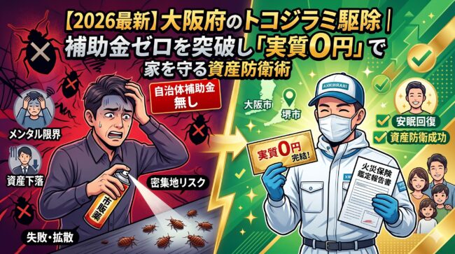 【2026最新】大阪府のトコジラミ駆除業者おすすめ3選｜補助金ゼロを覆し「実質0円」で根絶する資産防衛術