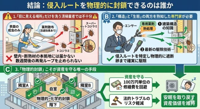 結論：侵入ルートを物理的に封鎖できるのは専門家のみ