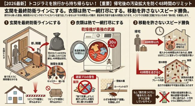 【重要】帰宅後の汚染拡大を防ぐ48時間のリミット