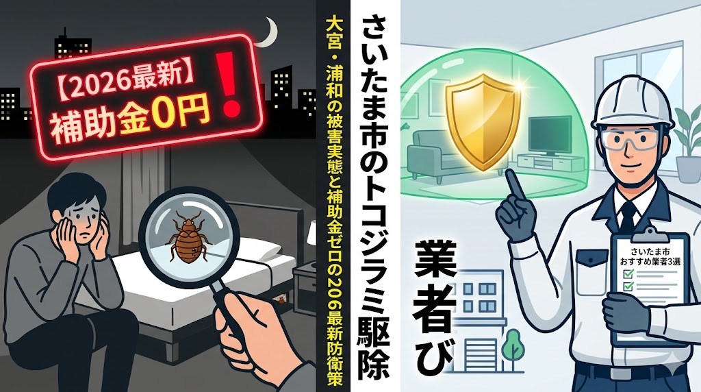 【2026最新】さいたま市のトコジラミ駆除おすすめ業者3選！大宮・浦和の被害実態と補助金ゼロの防衛策