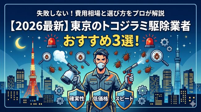 【2026年最新】東京のトコジラミ駆除業者おすすめ3選！費用相場と失敗しない選び方を専門家が解説
