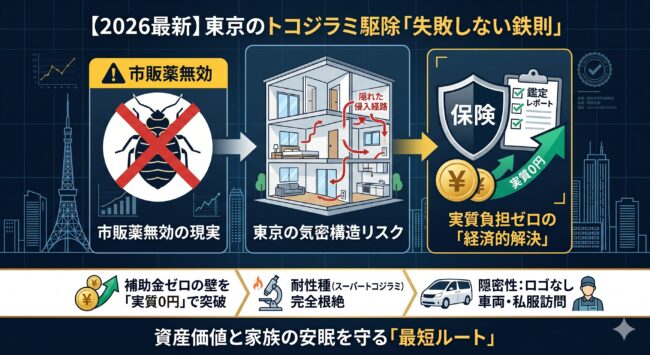 【2026最新】東京都のトコジラミ駆除業者おすすめ3選｜補助金ゼロでも実質0円？耐性種への鉄則