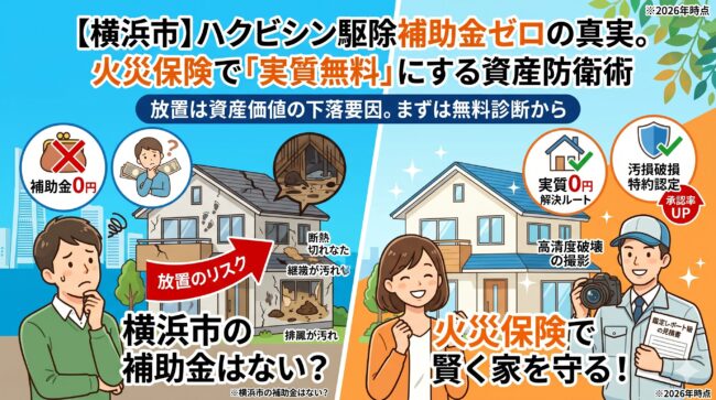 【2026】横浜市の害獣駆除補助金は0円？火災保険で「実質無料」にする資産防衛術をプロが公開