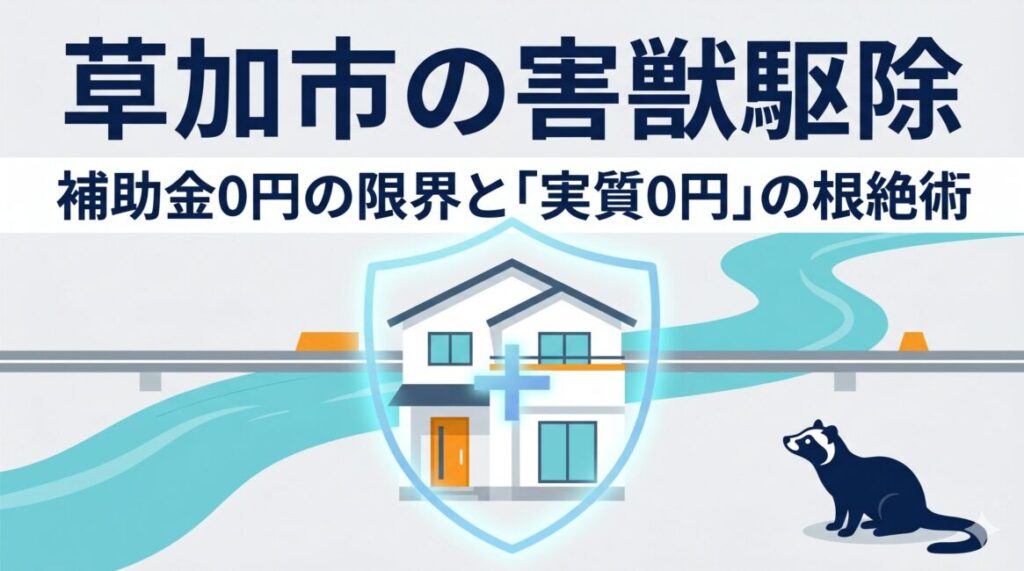 【2026年最新】草加市の害獣駆除費用相場は？市役所の補助金実態とハクビシンを「実質0円」で根絶する大工プロの裏ワザ