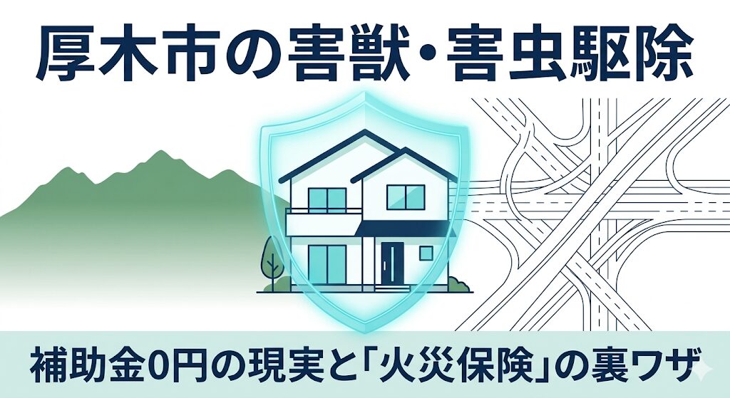 【2026年最新】厚木市のトコジラミ・ハクビシン駆除費用相場！市役所の補助金実態と「火災保険」で実質0円根絶する大工プロの裏ワザ