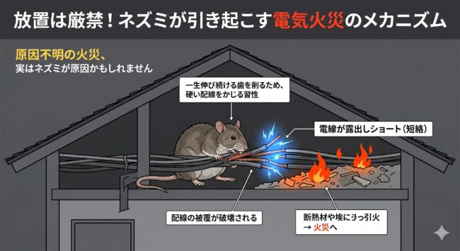 千葉県でネズミ被害が急増中？放置が電気火災を招く理由