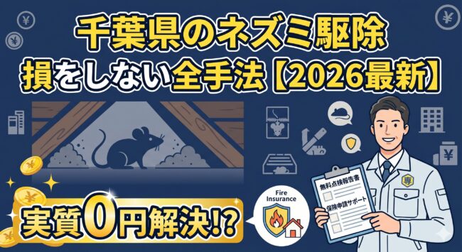 千葉県のネズミ駆除業者おすすめ3選！自治体の補助金実態と「火災保険」で実質0円にする全手法【2026年最新】