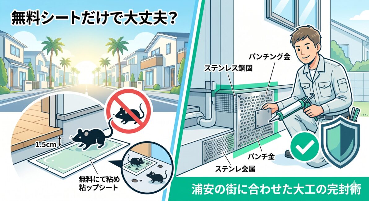浦安市のネズミ駆除対策！市役所無料シートの罠と大工の完封術