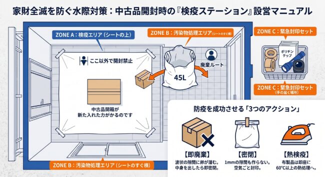 【防疫】中古品が届く前に！家を救う検疫ステーションの作り方