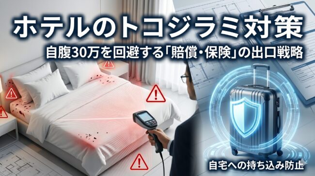 【2026】ホテルでトコジラミから身を守る究極の対策｜刺された後の賠償請求と「持ち帰り100万損害」を火災保険で救う建築プロの出口戦略