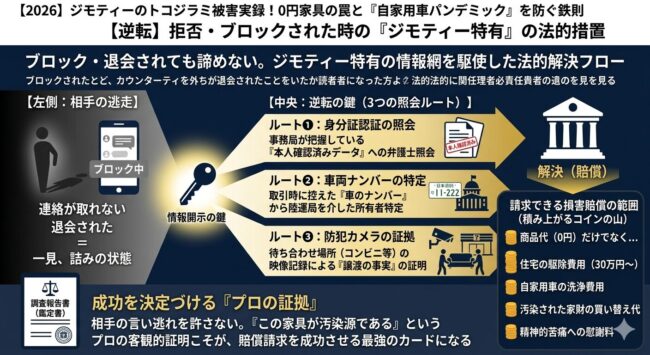 【逆転】拒否・ブロックされた時の「ジモティー特有」の法的措置