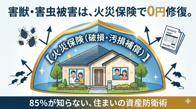 害獣・害虫被害を安く修復する｜85%が知らない「火災保険」による資産の防衛術