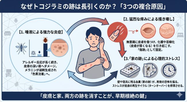 トコジラミの跡が「残る」と言われる3つの理由