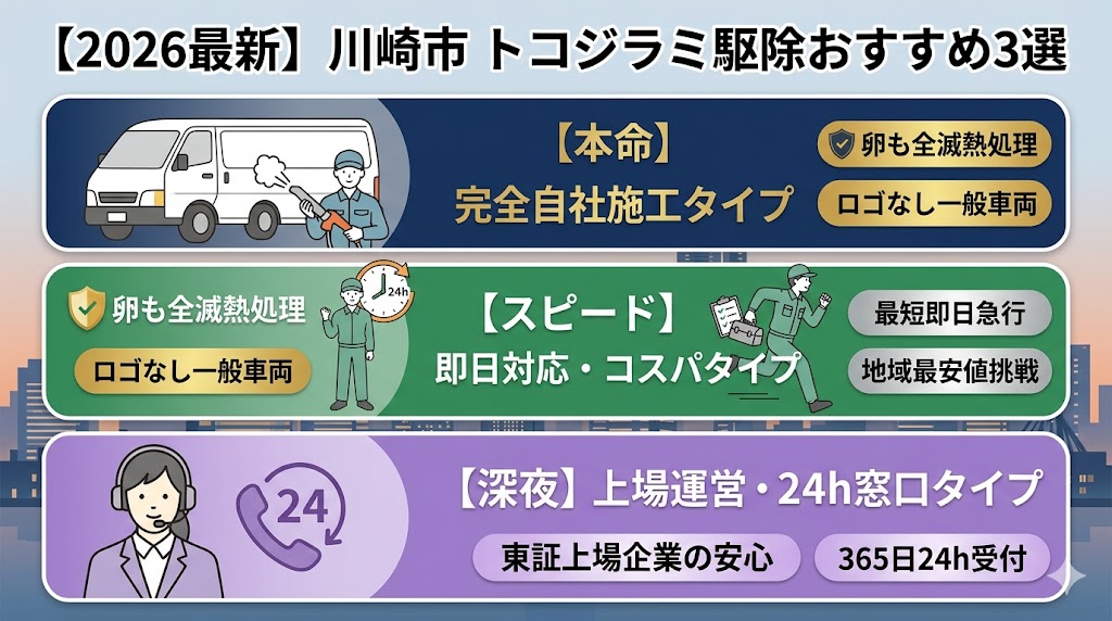 【2026最新】川崎市のトコジラミ駆除業者おすすめ3選！助成金・保健所の対応実態と失敗しない選び方
